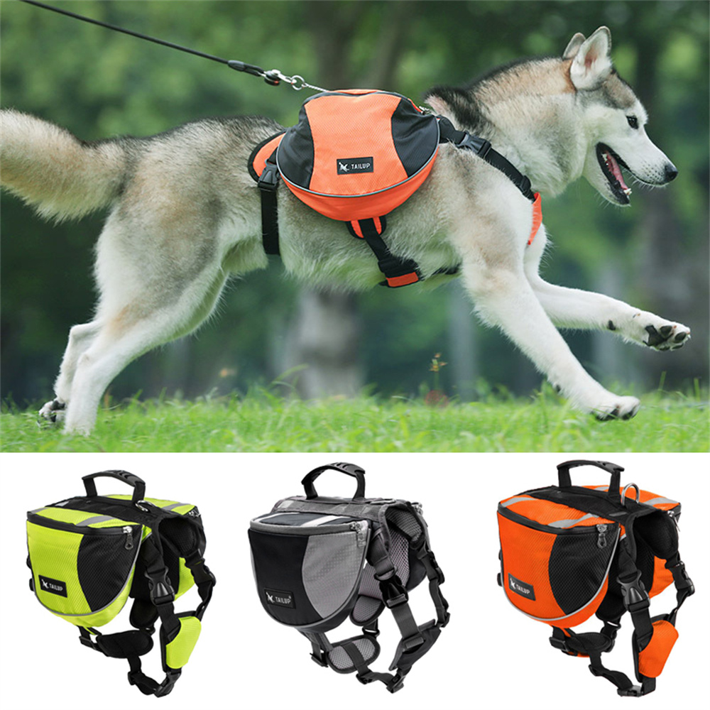 Crossfit Weight Vest - Hunde-Gewichtstrainings-Rucksack-Geschirrweste mit reflektierenden Riemen, Outdoor-Selbsttrage-Haustiertasche mit