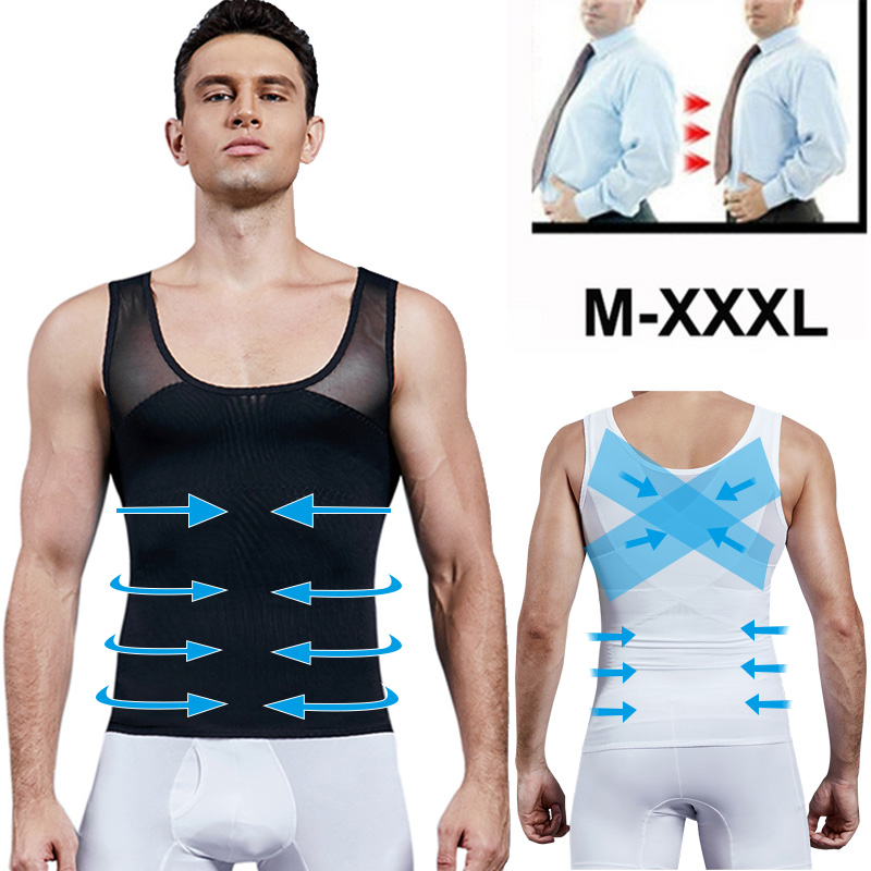 Crossfit Weight Vest - Männer Shapewear Brust Kompression Shirt zu
