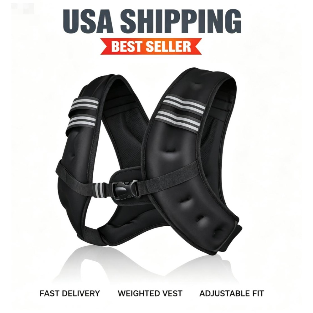 Crossfit Weight Vest - Fitness-Gewichtsweste mit vorgefüllten Eisenkugeln, verstellbarem Gurt,