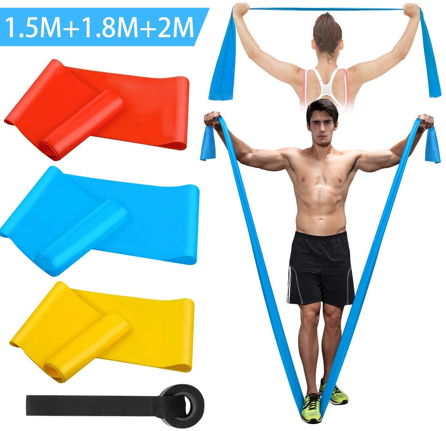 Crossfit Workout With Equipment - Elastische Fitnessbänder, 3 Stück, Widerstandsbänder, elastische